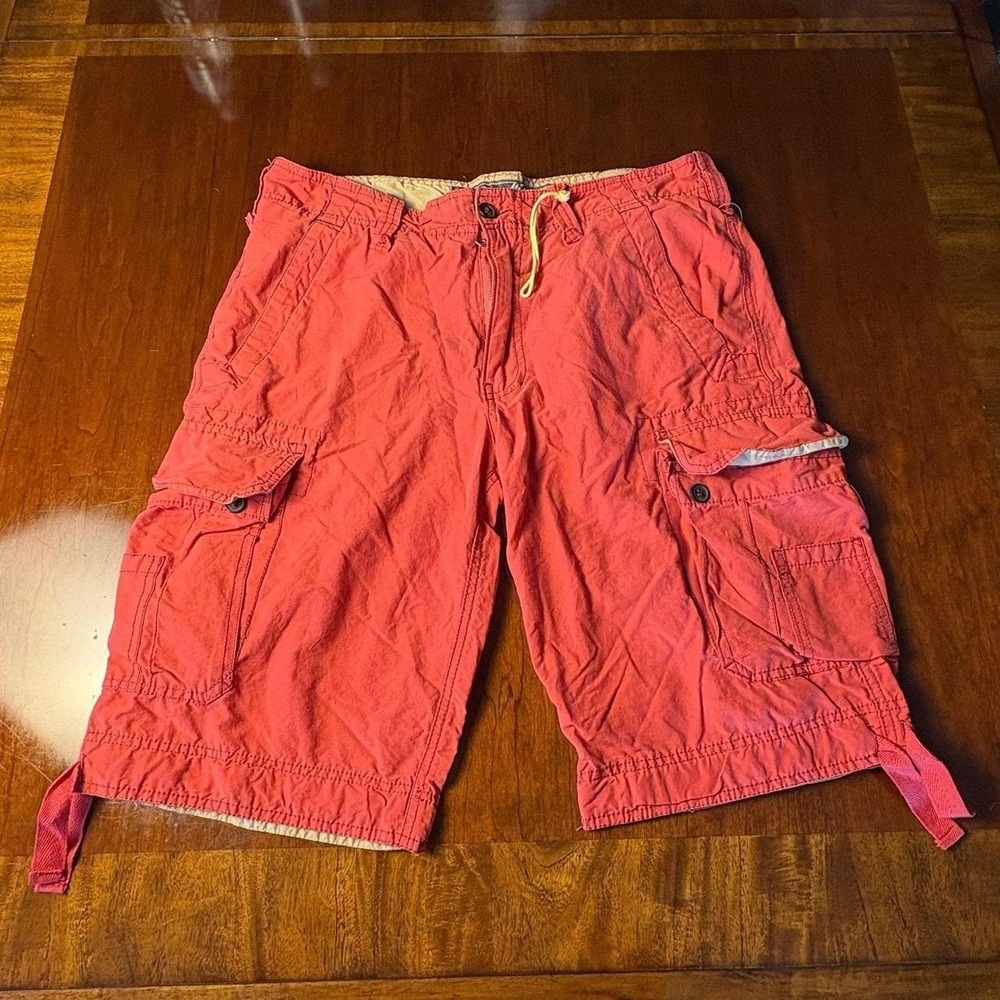 Wear First Cargo Shorts Red Utility Combat Shorts Mens Size 34‎